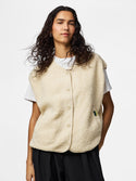 Pieces Katty Teddy Vest | Recycled Fleece Womens Gilet - Borderland Muff
