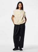 Pieces Katty Teddy Vest | Recycled Fleece Womens Gilet - Borderland Muff