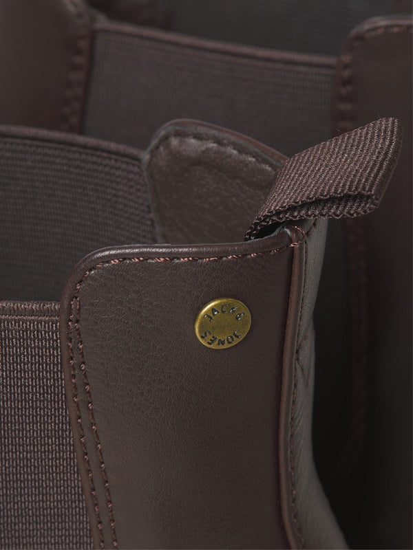 Jack & Jones Fenchurch PU Chelsea Boots Brown Stone | Men’s Smart Casual Boots - Borderland Muff