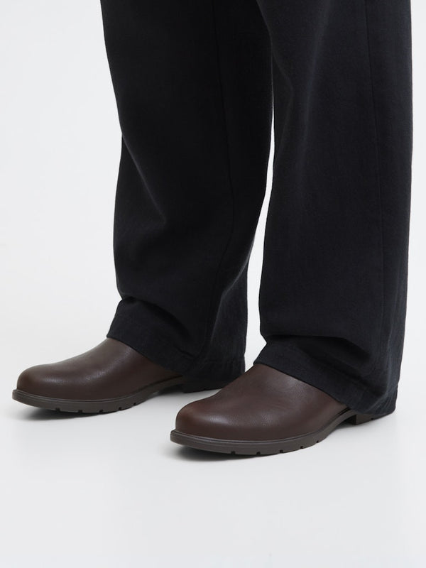 Jack & Jones Fenchurch PU Chelsea Boots Brown Stone | Men’s Smart Casual Boots - Borderland Muff