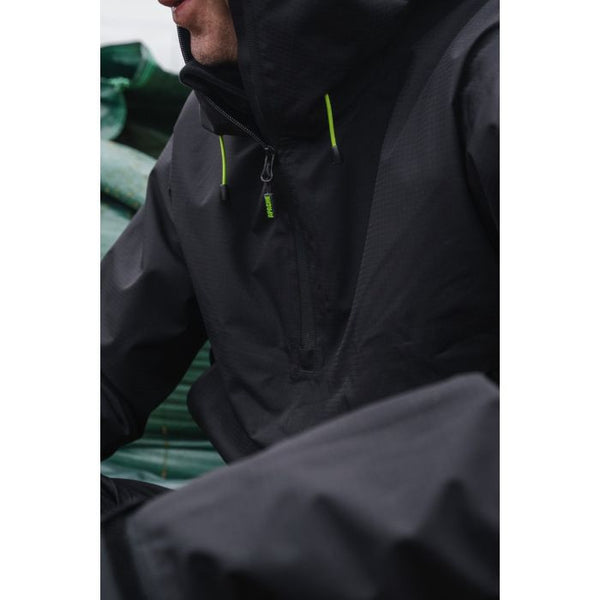 Apache White Rock 1/4 Zip Waterproof Rain Jacket 8000mm - Black - Borderland Muff
