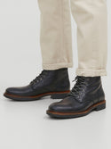 Jack & Jones Tanner Leather Boots Brandy Brown | Men’s Boots Ireland - Borderland Muff