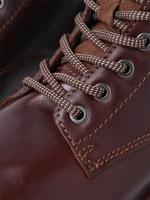 Jack & Jones Tanner Leather Boots Brandy Brown | Men’s Boots Ireland - Borderland Muff