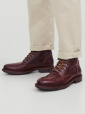Jack & Jones Tanner Leather Boots Brandy Brown | Men’s Boots Ireland - Borderland Muff