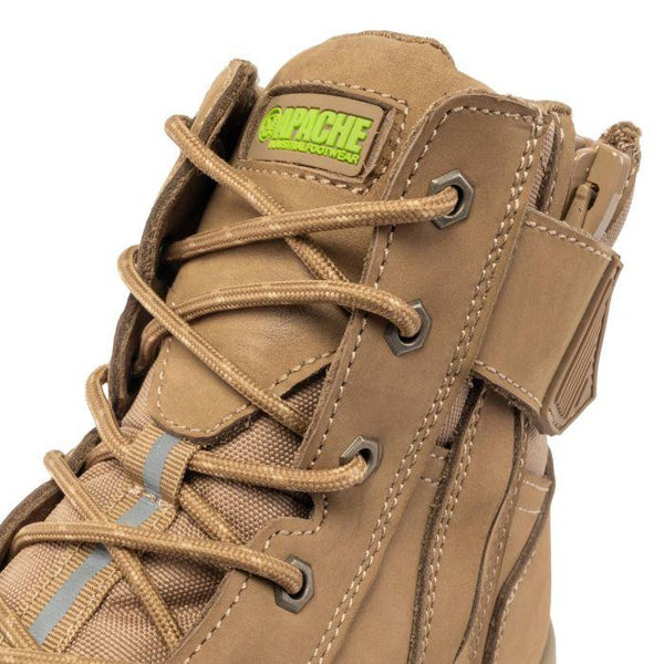 Apache Outback Safety Boots | Wide Fit Side Zip Work Boots - Borderland Muff