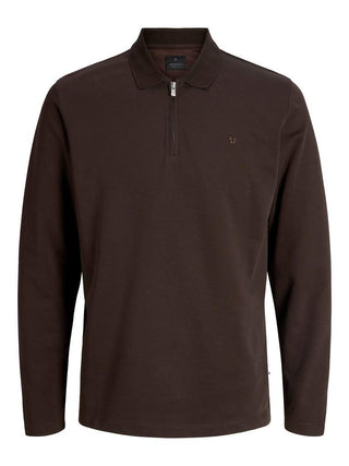 Jack & Jones Premium Ethan Quarter Zip Polo Shirt – Men's Long Sleeve Regular Fit Polo