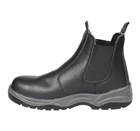Fort Nelson FF103 Slip On Leather Safety Boot-BLACK