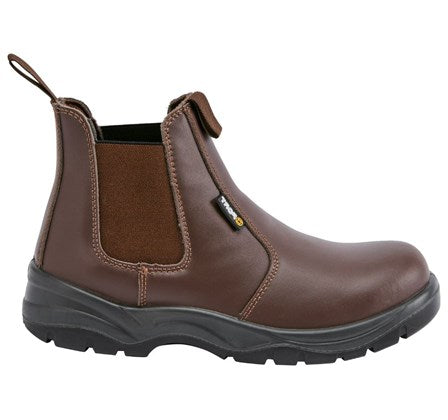 Fort Nelson FF103 Slip On Leather Safety Boot-BROWN