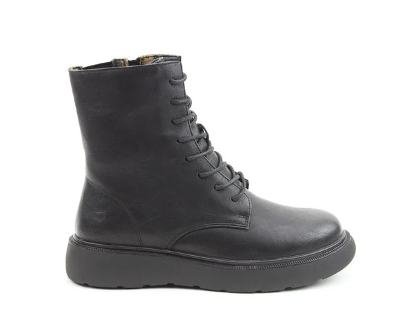 Side view of Heavenly Feet Fern Ankle Boot – women’s lightweight Litesoles boot with memory foam insole in black