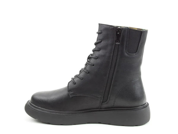 Zip detail view of Heavenly Feet Fern Ankle Boot – women’s lightweight Litesoles boot with memory foam insole