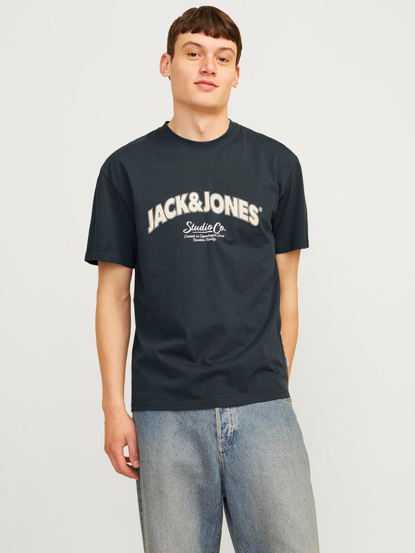 Jack & Jones Mens Relaxed Fit 100% Cotton Bronx T-shirt-FOREST GREEN