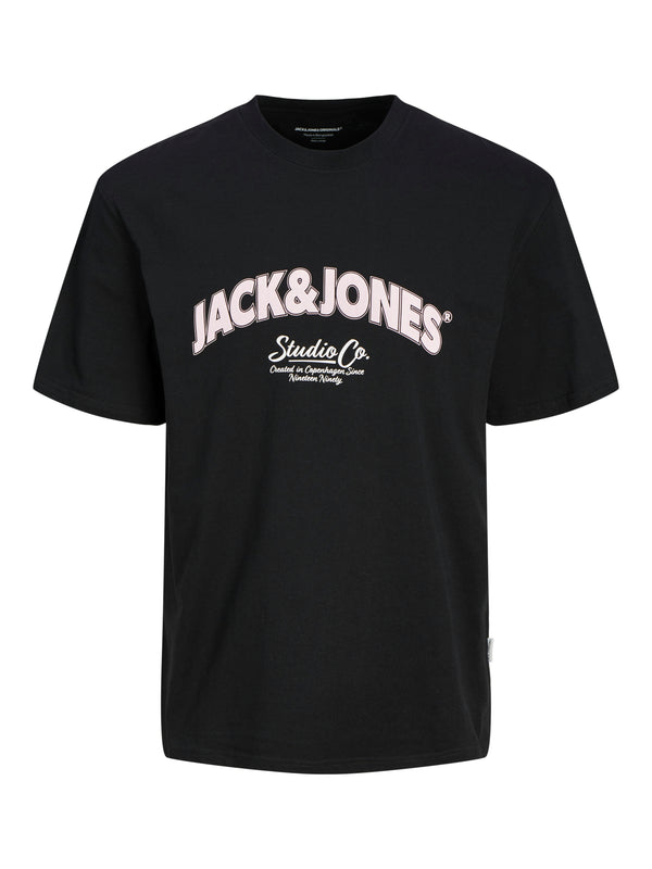 Jack & Jones Mens Relaxed Fit 100% Cotton Bronx T-shirt-BLACK