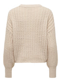 JDY Sigrid Long Sleeve Structured Knit-CEMENT