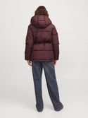 JJXX Ladies World Hooded Puffer Jacket-AUBERGINE