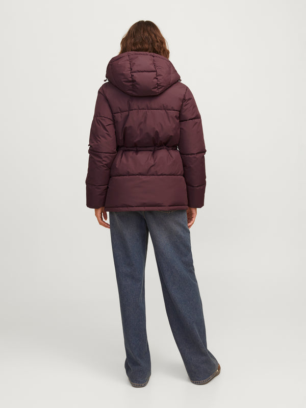 JJXX Ladies World Hooded Puffer Jacket-AUBERGINE