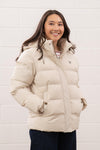 Ladies Lighthouse Margot Short Padded Jacket in Cream – water-repellent ladies padded coat