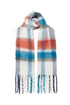 Lighthouse Scarf in Rust Deep Teal Mocha – lightweight colourful ladies scarf