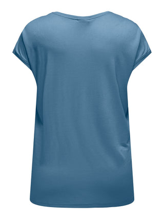 Only Carmakoma Ladies Carflake Short Sleeve Top-BLUE