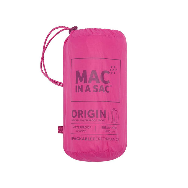Mac in a Sac Adults Waterproof Breathable Windproof Unisex Origin Packable Jacket-PINK - Borderland Muff