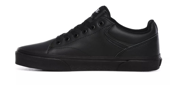 Vans Mens Seldan Leather Tumble Shoe -BLACK/BLACK