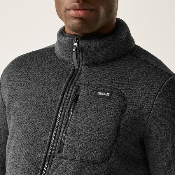 Regatta Men’s Barlee Full Zip Fleece | Warm Marl Knit Teddy Jacket | Borderland Muff - Borderland Muff