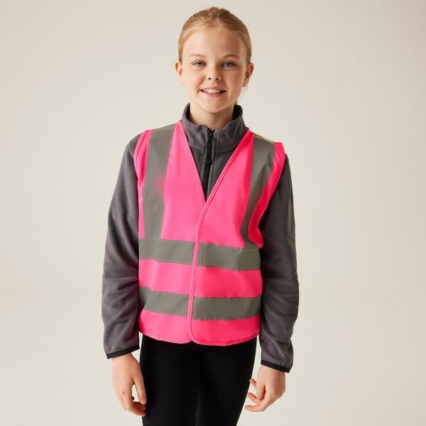 Regatta Kids Hi Vis Vest-FLURO PINK