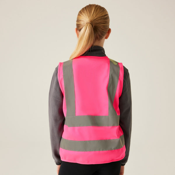 Regatta Kids Hi Vis Vest-FLURO PINK
