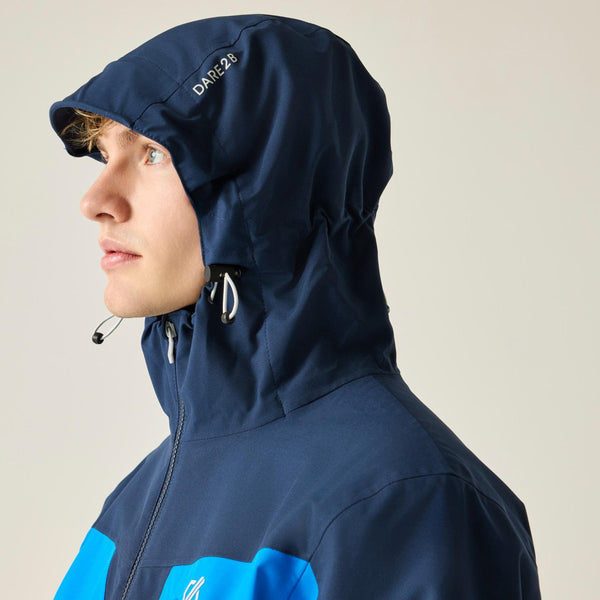 Dare2b Eagle IV Athletic jacket close-up of adjustable navy hood
