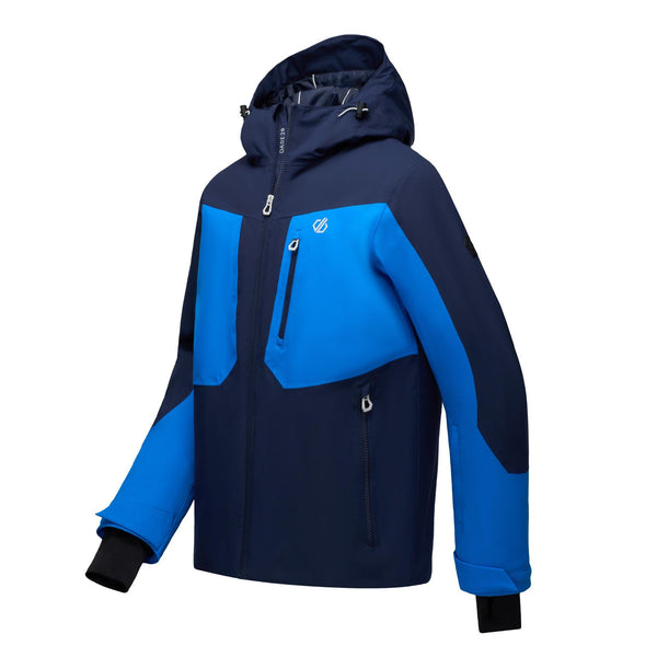 Dare2b Eagle IV Athletic men’s ski jacket angled product view with zipped pockets
