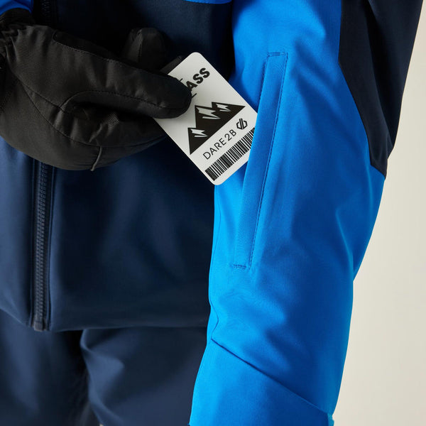 Dare2b Eagle IV Athletic ski jacket sleeve with lift pass pocket
