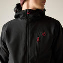 Dare2b Eagle IV Men's Ski Jacket in Black showing Chest Pocket and Front Zip Detail
