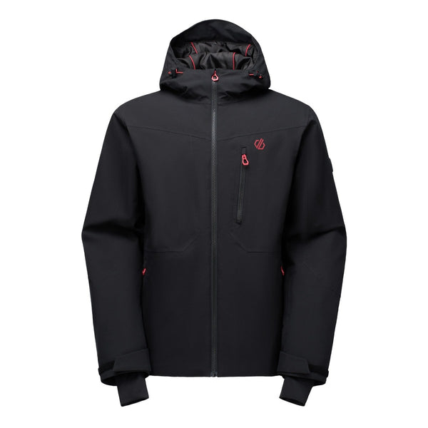 Dare2b Eagle IV Men's Waterproof Ski Jacket in Black showing Front View

