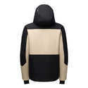 Dare2b Eagle IV Men's Ski Jacket in Pepper – Back product view showing beige back panel and black hood
