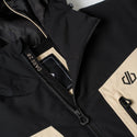 Dare2b Eagle IV Men's Ski Jacket in Pepper – Close-up of front zip, collar and zipped chest pocket
