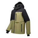 Dare2b Mens Halfpipe IV Olive waterproof ski jacket angled front product view
