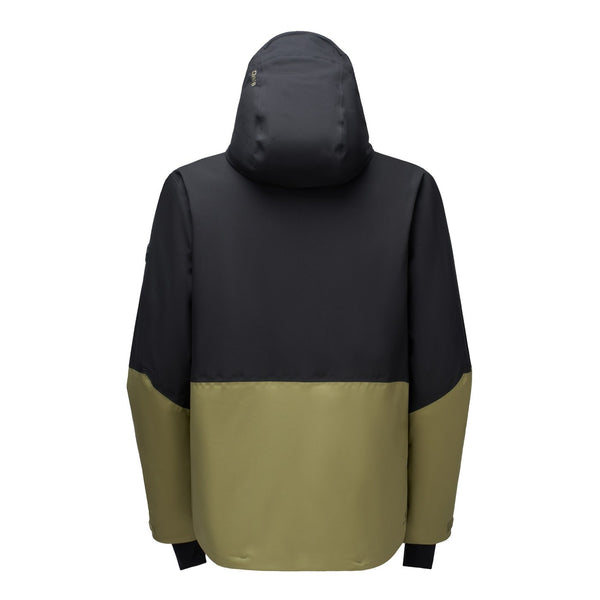 Back view of Dare2b Mens Halfpipe IV ski jacket in Olive and Black
