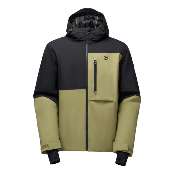 Dare2b Mens Halfpipe IV Olive waterproof ski jacket front product view
