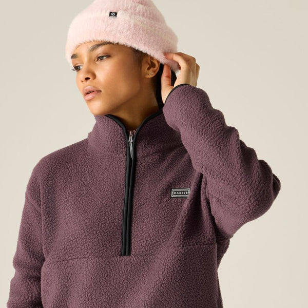 Dare 2b Women’s Slide Out Fleece – Recycled Borg Half Zip Ski Midlayer