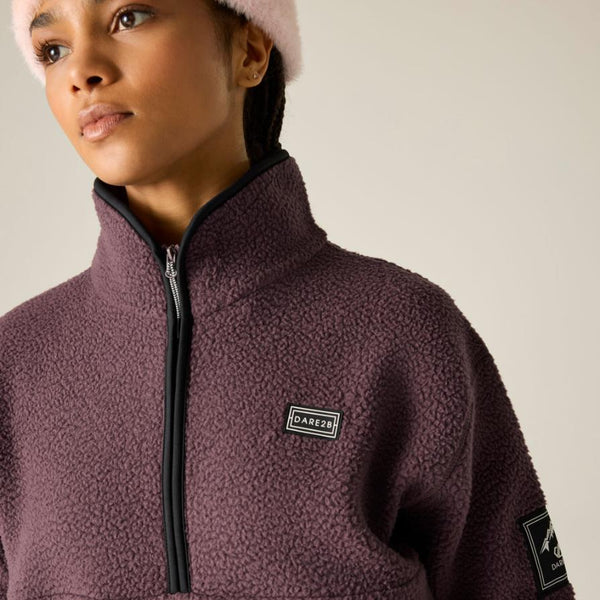 Dare 2b Women’s Slide Out Fleece – Recycled Borg Half Zip Ski Midlayer