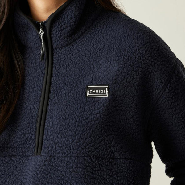 Dare 2b Women’s Slide Out Fleece – Recycled Borg Half Zip Ski Midlayer