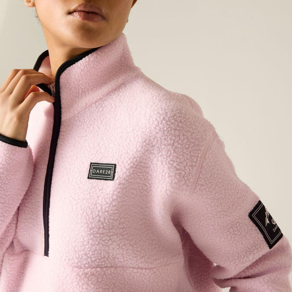 Dare 2b Women’s Slide Out Fleece – Recycled Borg Half Zip Ski Midlayer