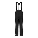 Back view of Dare2b Women’s Effused III black ski trousers showing braces and reinforced hems
