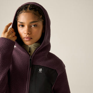 Buy berry Dare2b Women's Firn Hooded Borg Fleece