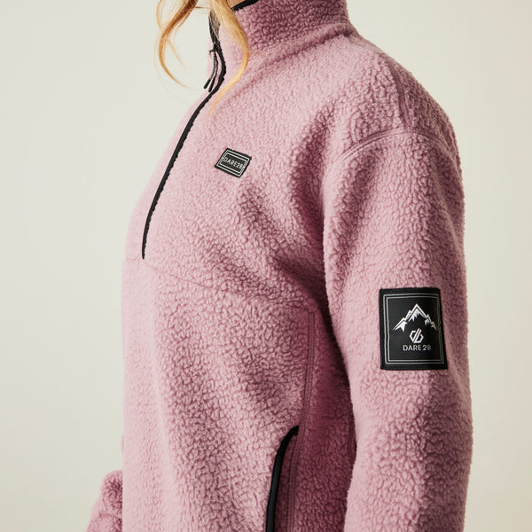 Dare 2b Women’s Slide Out Fleece – Recycled Borg Full Zip Ski Midlayer - Borderland Muff