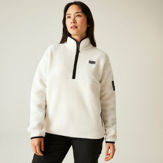 Dare 2b Women’s Slide Out Fleece – recycled borg half zip women’s ski midlayer white
