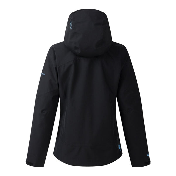 Women's Dare 2b Torrek III Black waterproof hiking jacket with windproof outdoor performance