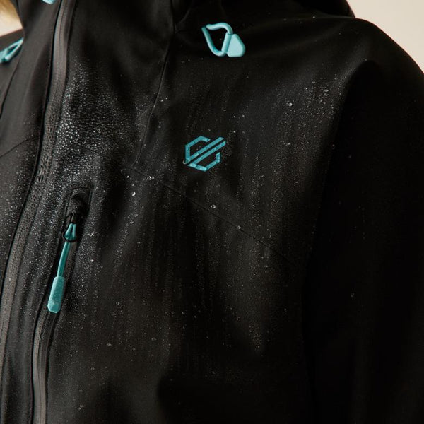 Women's black Dare 2b Torrek III jacket for hiking, trekking and outdoor adventures
