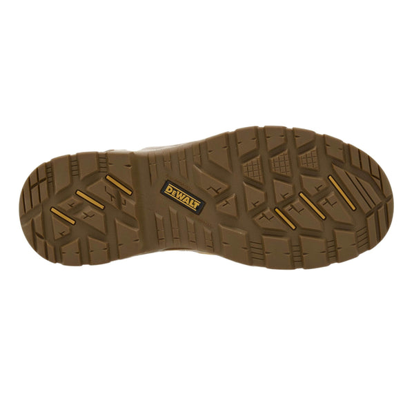 DeWalt Foundry Wheat safety boot outsole showing tread pattern and grip design