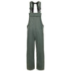 Green bib overalls on a white background