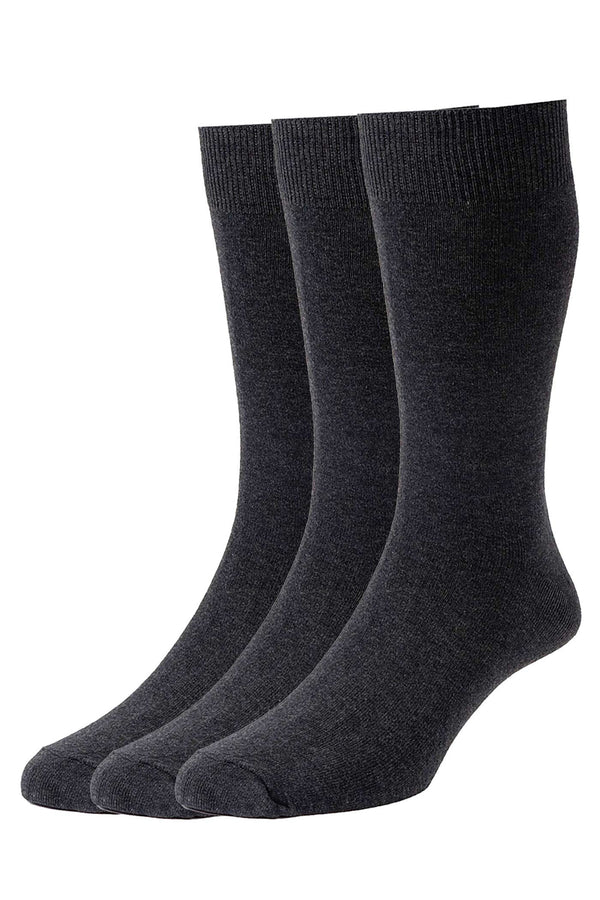 HJ Hall Cotton Rich 3 Pair Pack | Executive Plain Knit HJ7116/3 - Borderland Muff